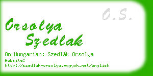 orsolya szedlak business card